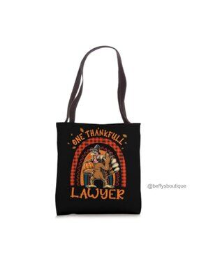 Lawyer Thanksgiving Rainbow Turkey Tote Bag Spun Polyester Canvas